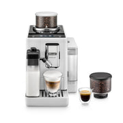 De'Longhi Rivelia Fully Automatic Espresso Machine, 13-Setting Burr Grinder, Two Removable Bean Hoppers, Automatic LatteCrema Hot System, 3.5-Inch Color Touchscreen, Four User Profiles, Arctic White