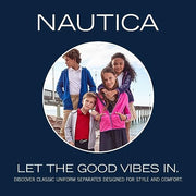 Nautica Juniors Uniform Skinny Stretch Sateen Pants, Navy, Size 9, Adjustable Waistband, Reinforced Knees
