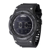 Invicta Racing Men's Digital Watch, 52mm Black Plastic Case, Black Dial, Black Polyurethane Band, Water Resistant 100 Meters