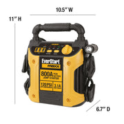 EverStart J7CE 800 Peak Amp Jump Starter with 120 PSI Compressor, Pivoting LED Light, 3X USB Ports