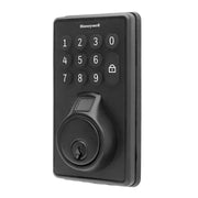 Honeywell 8733501 Electronic Biometric Deadbolt Lock with Touchpad Matte Black Finish