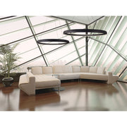 Kuzco Halo LED Ceiling Pendant Light, 62W Integrated LED, 5200 Lumens, Black Aluminum Finish, 24.38 in Width, 4.25 in Height, Contemporary Style, PD22723-BK
