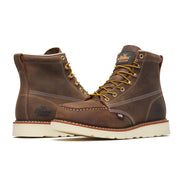 Thorogood American Heritage 6 Inch Moc Toe Steel Toe Work Boots, Full-Grain Crazyhorse Leather, MAXWear Wedge Slip-Resistant Outsole, Removable Shock Absorption Footbed, Electrical Hazard Rated, Brown, 9.5 D, 804-4575D095