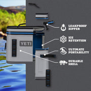 YETI Hopper Flip 12 Soft Cooler, Leakproof HydroLok Zipper, ColdCell Insulation, Charcoal, 12 qt, 18010110002