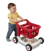 Radio Flyer Scan & Sort Toddler Shopping Cart with Interactive Scanner, Lights and Sounds, Adjustable Height, Shape Sorting, Red