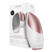 GESKE SmartAppGuided Sonic Thermo Facial Brush, 6-in-1 Multifunctional Skincare Device with Thermal Warming and Youthful Glow Massage, Rechargeable, Gray, GK000086SL02