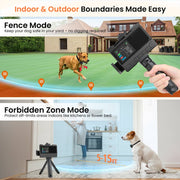 MASBRILL F383 Wireless Dog Fence System, 3-in-1 Electric Fence and Training Collar, Ultra-Precise 800M Range, Waterproof Rechargeable Collar, Supports Up to 3 Dogs, Black