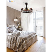 Zardon 18 Indoor Ceiling Fan with Quiet DC Motor, LED Lights, Remote Control, 6 Speeds, Brown Antique