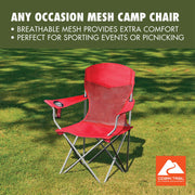 Ozark Trail Basic Chair Mesh, Red, Adult, 32.28in x 20.28in x 37.60in
