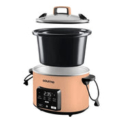 Gourmia 4.5 QT Programmable Slow Cooker, 5 Presets, Keep Warm, Peach