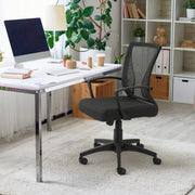 Furmax Mid Back Office Chair, Ergonomic Lumbar Support, Breathable Mesh Back, Height Adjustable Seat, Thick Padded Seat, 360-Degree Swivel Wheels, Black