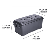 Plano Sportsmans Trunk Storage Box, 17-Gallon Lockable, Durable High-Impact Plastic, Stackable, Blaze Orange