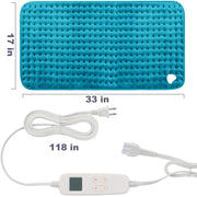 TCVOR Extra Large Heating Pad, 17 x 33 in, Super Soft Flannel, 6 Heat Settings, 6 Timer Options, Corded Electric NA-H1223C