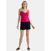 Time and Tru Womens High Rise Swim Shorts, Rich Black, M