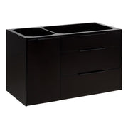 JFRY Wood Wall-hanging Vanity - 36x21.50x22 - 1 door - 1 tilt-our drawer - 2 soft close drawers - adjustable shelf - Satin Black Hardware - Black Finish