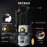 Taskbay 1500W Electric Pressure Washer 4200PSI Portable Power Washer Hidrolavadora Adjustable Nozzle Angle