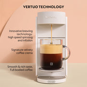 De'Longhi Nespresso Vertuo Up Coffee and Espresso Maker with Aeroccino Milk Frother, White, ENV200WAE