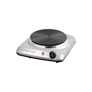 Ovente Electric Single Burner 7.25 Inch Cast Iron Hot Plate Cooktop with 5 Level Temperature Control & Easy Clean Stainless Steel Base Portable Countertop Stove for Home Dorm Office Silver BGS101S