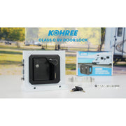Kohree Class C Mechanical RV Door Lock Replacement with Built-In Deadbolt, Waterproof Aluminum and Zinc, Includes 4 Keys, Fits Most Class C and Class A Campers, 4.25 x 4.5 x 1.25-1.5 in, KR3431-WR