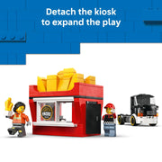 LEGO City Fries Food Truck Toy Building Set, 216 Pieces, Multicolor, Ages 5+, Includes 2 Minifigures and Detachable Kiosk, 6585628