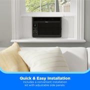 Midea 6,000 BTU Window Air Conditioner with Comfort Sense Remote, 3 Cooling Modes, 3 Fan Speeds, Energy Saver, Fits Double Hung Windows 23-36 in, Black, RMW06RWB