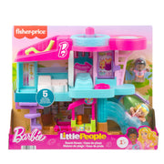 Fisher Price Little People Barbie Beach House Toddler Playset with Two Figures, Three Floors, Interactive Accessories, Multi-Color