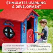 Marvel PH86569SM-1163 marvel Spider-Man Plastic Indoor/Outdoor Playhouse with Easy Assembly by Delta Children Blue/Red