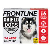 Frontline Shield Flea and Tick Treatment for Dogs, Extra Large 81-120 lbs, Waterproof Topical, 6 Count, 856