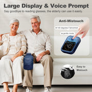 KingPavonini Wireless Knee Massager with Heat and Vibration, 4 Motors, 5 Heating Levels, Blue