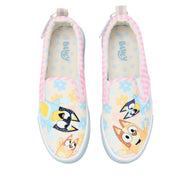 Ground Up Bluey Women's Slip On Casual Sneakers, Canvas Upper, Rubber Outsole, White, Size 7