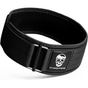 Gymreapers Quick Locking Weightlifting Belt, 4 Inch Nylon Powerlifting Belt with Adjustable Metal Buckle, Black, Medium