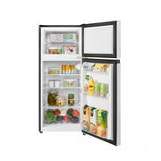 Vissani HVDR45PS Mini Refrigerator, 4.5 Cu Ft, 2-Door with Separate Freezer Compartment, Platinum Steel