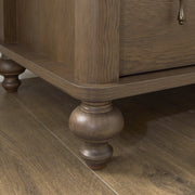 My Texas House Hartwell 3 Drawer Nightstand with USB Ports and Outlet, Heritage Oak Finish, Wood Composite, Rectangular, 453841