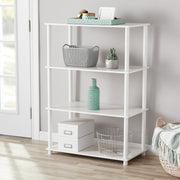 Mainstays No Tools 4-Shelf Bookcase, White, Spacious Storage Shelves