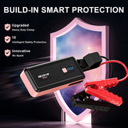 Nexpow 2500A Car Battery Jump Starter, 12V, 12000mAh Portable Power Bank, 3-Mode LED Flashlight, Pink