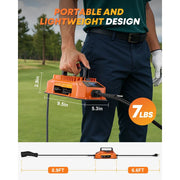 Kohree 48V 15 AMP Golf Cart Battery Charger with Smart LCD Display, 3-Pin Round Plug, Lead Acid Compatible, Orange, KR7112-WR
