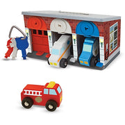 Melissa & Doug Keys & Cars Wooden Rescue Vehicle & Garage Toy (7 Piece)