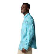 Columbia PFG Super Tamiami Long Sleeve Men's Button-Down Shirt, Omni-Shade UPF 50 Sun Protection, Omni-Wick Moisture Management, Spray Gradient Check, X-Large, 143894