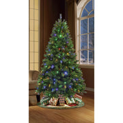 Holiday Time 7' Valley Pre-Lit Green Artificial Christmas Tree with Color-Changing LED Lights