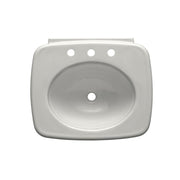 Bancroft Vitreous China Pedestal Sink Basin in White with Overflow Drain