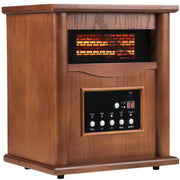 Airo Comfort Electric Infrared Space Heater, 1500W Quartz Heater, Adjustable Thermostat, Remote Control, Child Safety Lock, Light Finish
