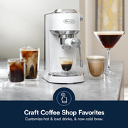 De'Longhi Dedica Duo Espresso Machine, Compact Vanilla, Digital Touch Display, Advanced Thermoblock, Steam Wand, 35 oz Water Tank, EC890WI