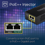 TRENDnet PoE Injector, Gigabit PoE++ 95W, Metal Enclosure, Wall Mount, Black, TPE-119GI