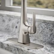Kohler K-R33912-VS Guild Pull-Down Kitchen Faucet, Stainless Steel, Single Lever Handle, Three-Function Sprayhead