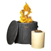 ECOFUEGO El Fuego Outdoor Fire Pit, 14.5-in Round, 37000 BTUs, Magnesium Oxide Ceramic Composite, Black, EF-BK