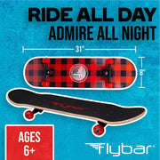 Flybar FB101576 31-Inch Complete Skateboard (Red Plaid)