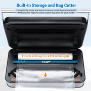 Inkbird INK-VS04 Home Food Vacuum Sealer Machine, Dual Motor Dual Pump, Multiple Sealing Modes for Dry Moist Liquid Foods, LED Countdown Display, Built-in Cutter and Bag Storage, Overheat Protection