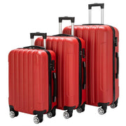 Zimtown Nested Spinner Suitcase Luggage Set with TSA Lock, Lightweight, 3-Piece, Red