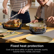 SharkNinja FN100WH Ninja Crispi Cooking System Portable PowerPod 4-Qt & 5-Cup TempWare Glass Containers & 2 Storage Lids