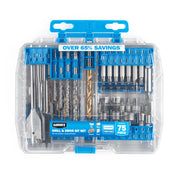 HART HADVMC75 75-Piece Drill Bit and Drive Bit Set, Titanium Coated, 135-Degree Split Point, Customizable Modular Storage Case